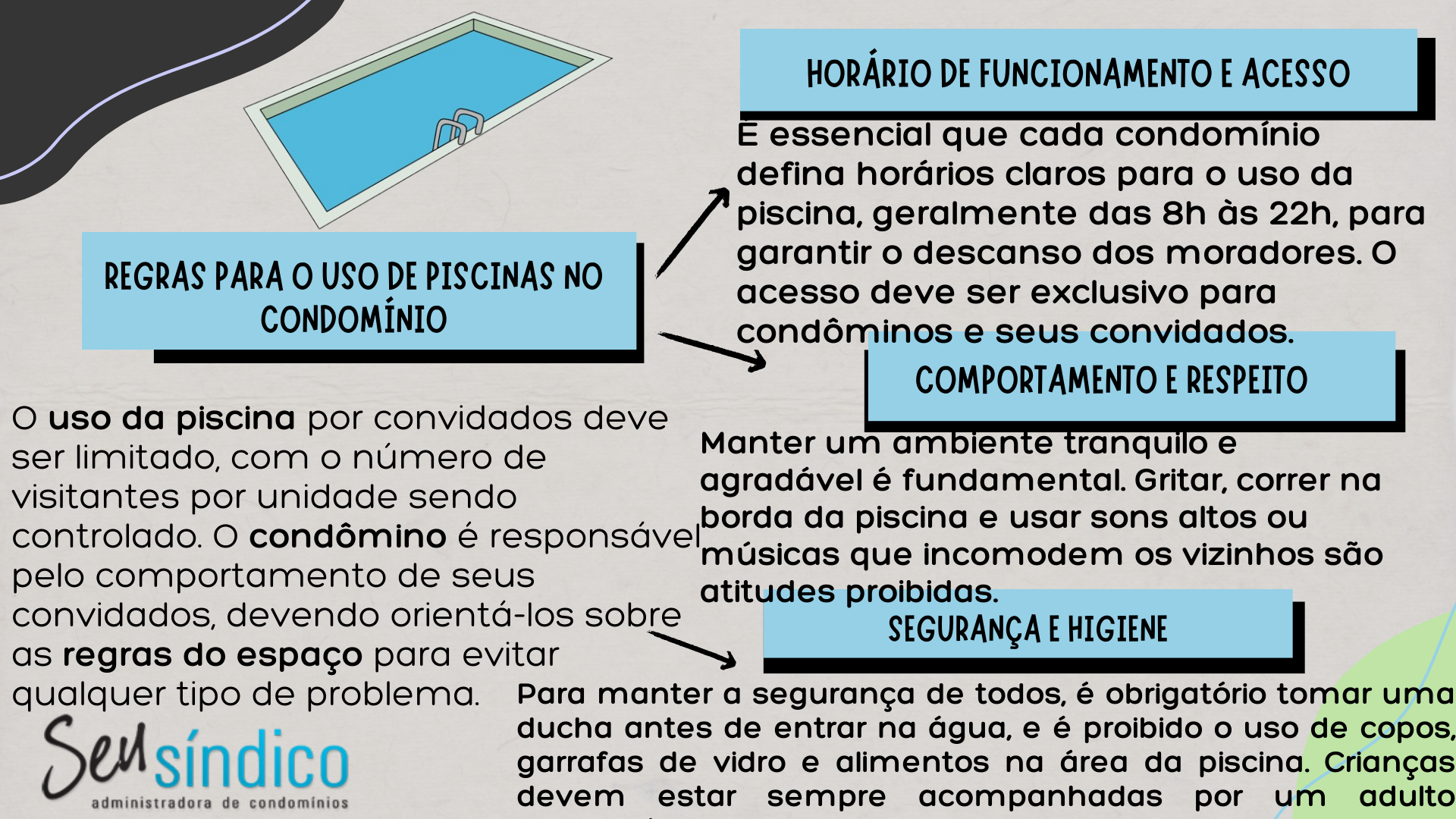 Regras para o uso de piscinas no condomínio